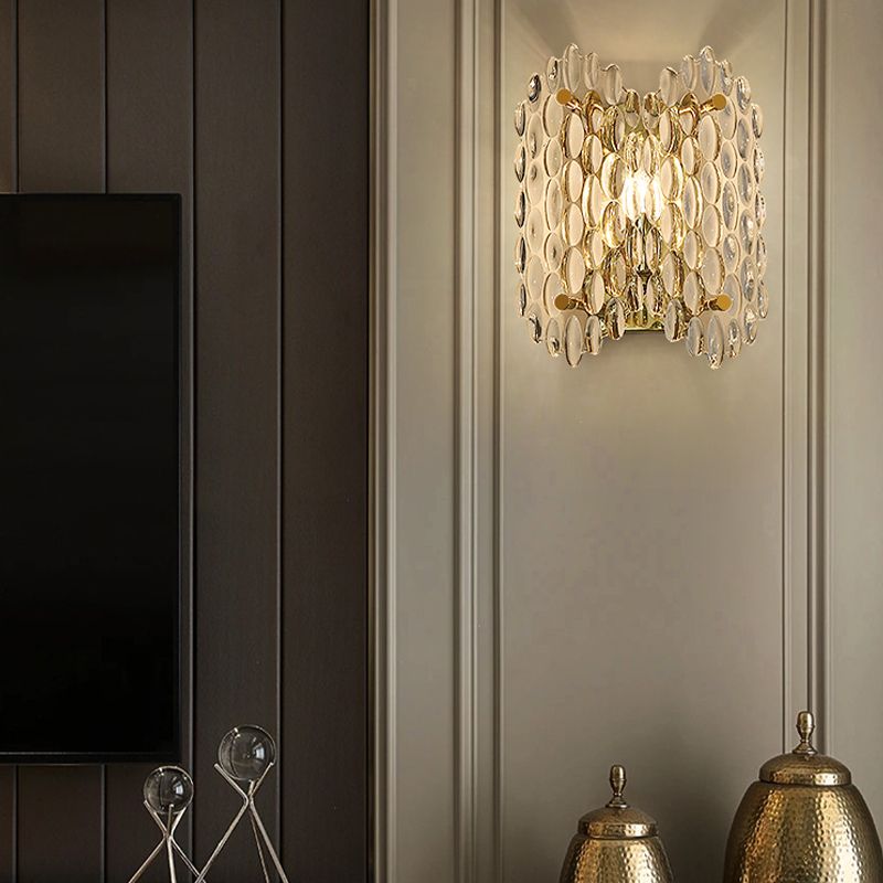Modern Style Wall Light Crystal Sconces in Transparent for Bedroom