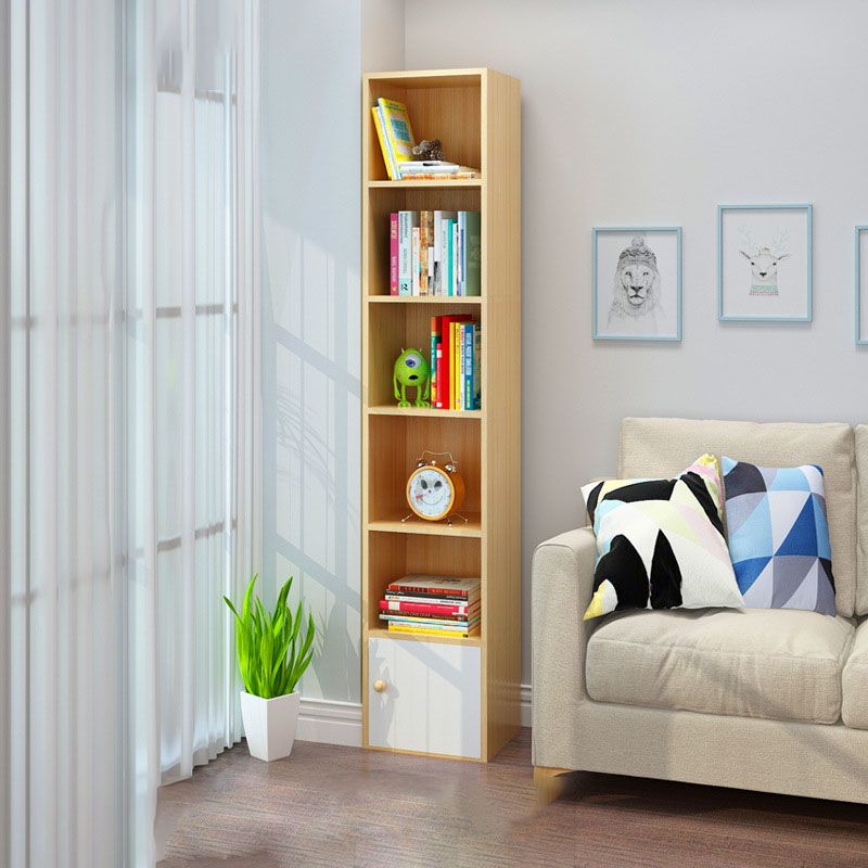 Modern Closed Back Bookshelf Wooden Shelf Bookcase for Study Room