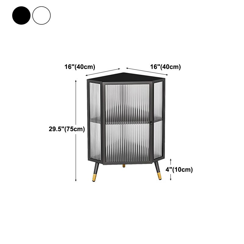 Modern Style Kitchen Server Glass Door Iron Frame Server for Living Room
