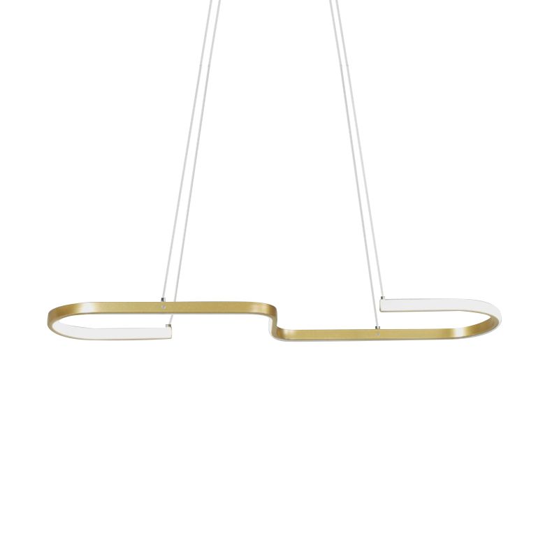 Modernisme en forme de lustre en forme de la lampe à manger métallique LED Pendante LED PENDANT en noir / or, lumière chaude / blanche