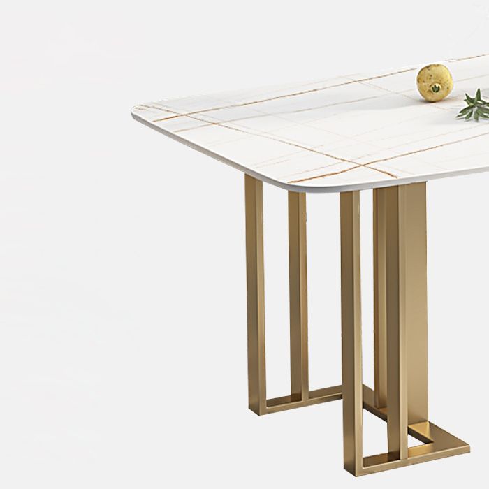 Glam 1/2/4/5/6 Pieces Dining Set Rectangle Stone Dining Table for Dining Room