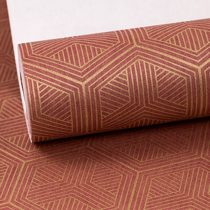 Moisture-Resistant Hexagon Wall Decor 20.5"W x 33'L Minimalist Wallpaper Roll for Living Room