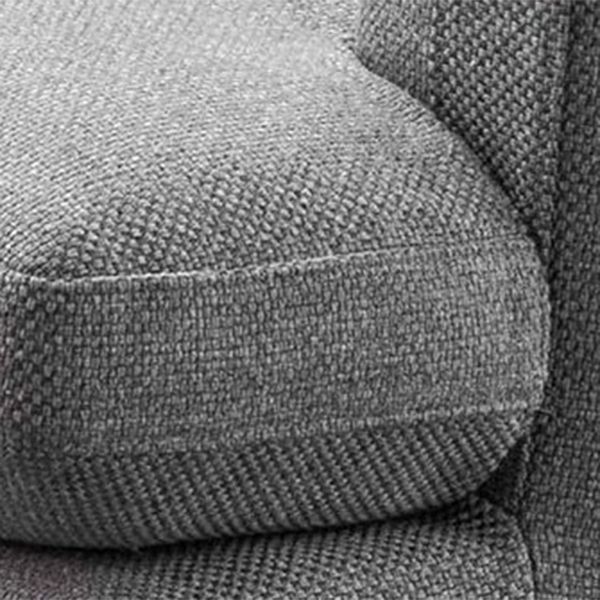 Contemporary Upholstered Cotton Blend Flared Arm Chaise Lounge in Gray