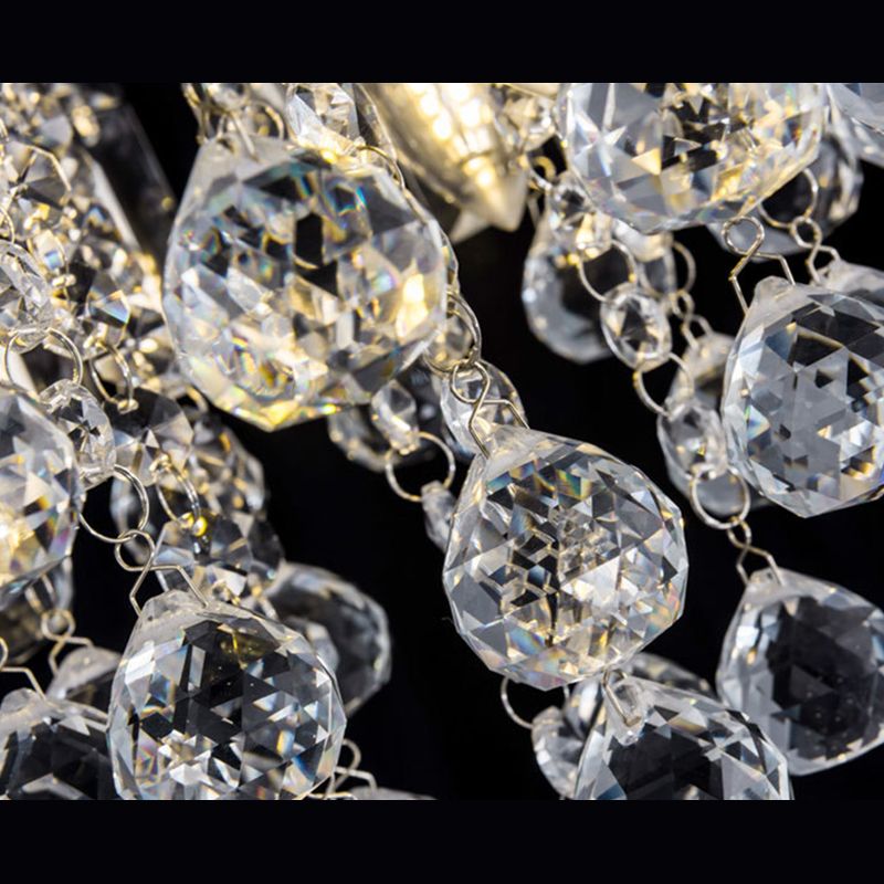Teardrop Close to Ceiling Lighting Modern Style Crystal Chrome Ceiling Light Fixture