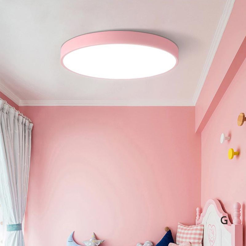 Round Acrylic Flush Ceiling Lights Modern Style 1-Light Flush Mount Light Fixtures