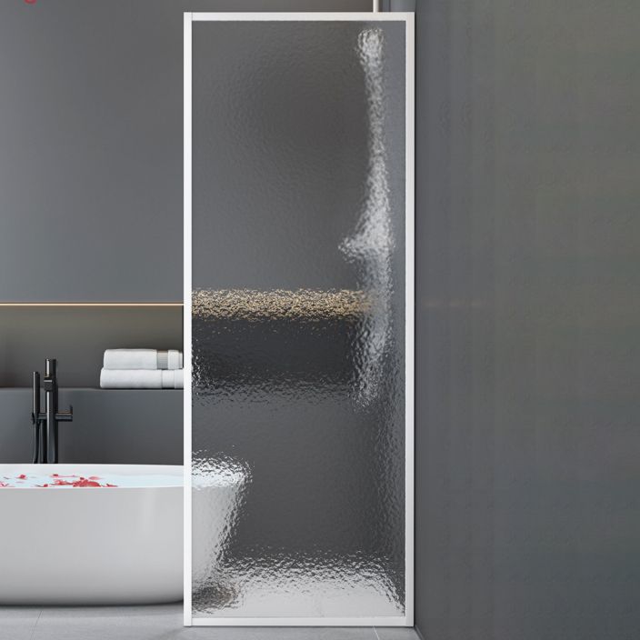 Fixed Semi Partition Shower Screen Black Full Frame Tempered Glass Shower Door