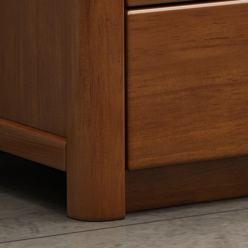 Home Contemporary Storage Chest Rubber Wood Chest with Drawers