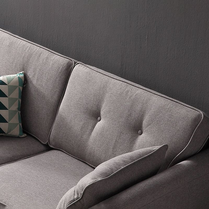 2/3 Seater Modernism Linen Standard Sofa Cushions Flared Arm Sofa