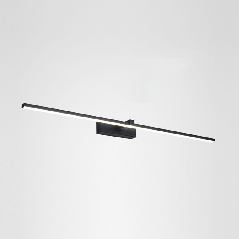 Metal Linear Shape Mirror Wall Light Modern 1-Light Mirror Wall Mount Light in Black