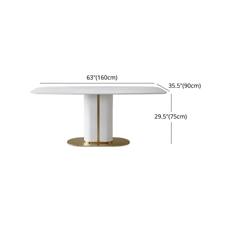 Luxury 1/4/5/6/7 Pieces Dining Set Sintered Stone Dining Table with Leather Chairs