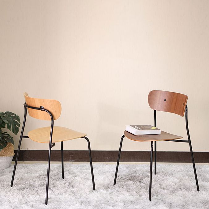 Silla industrial sin brazos para interiores y exteriores, silla de comedor con respaldo abierto de metal