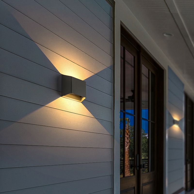 Grey Aluminum LED 1 - Light Wall Fixture Square Wall Mounted Lighting