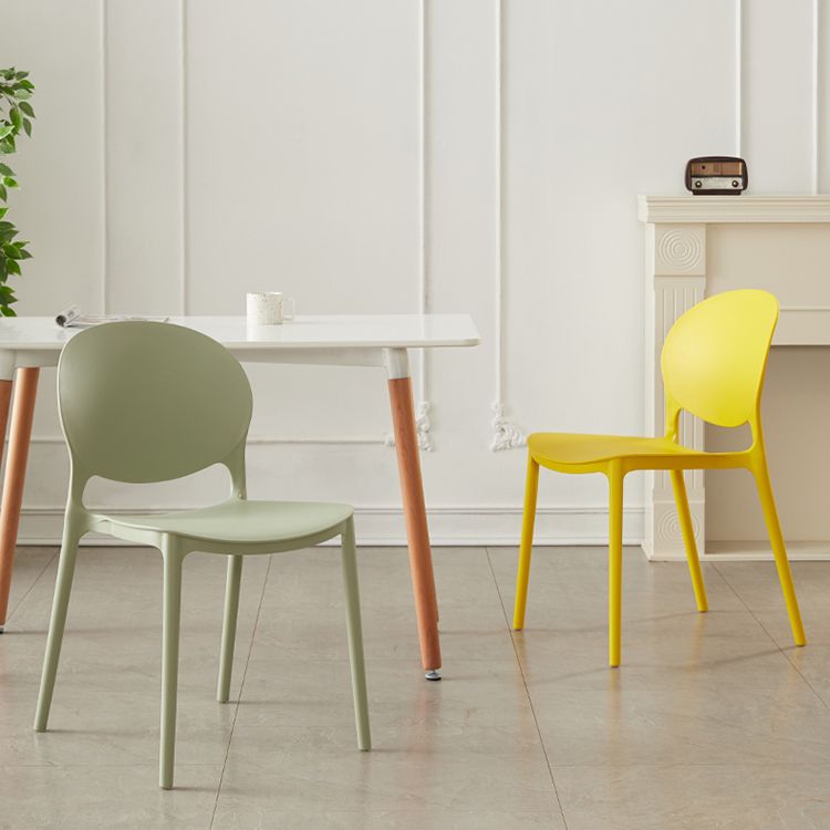 Stackable Plastic Armless Dining Chairs Indoor Scandinavian Side Chair