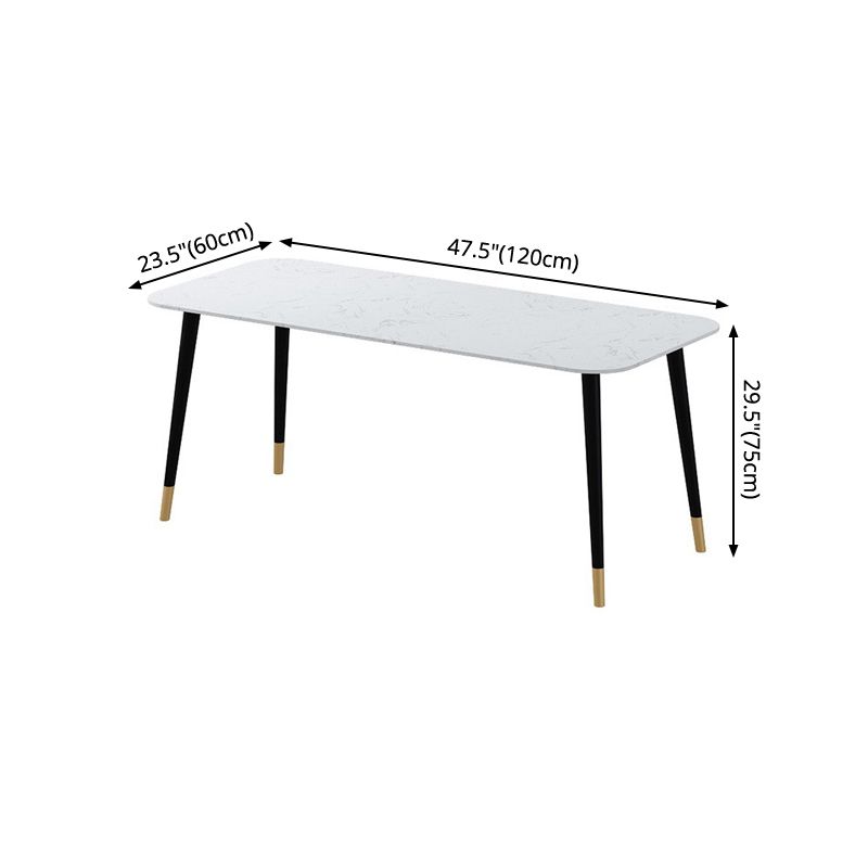 Mesa de comedor de estilo industrial Mesa de comedor de mármol de 4 patas para el hogar