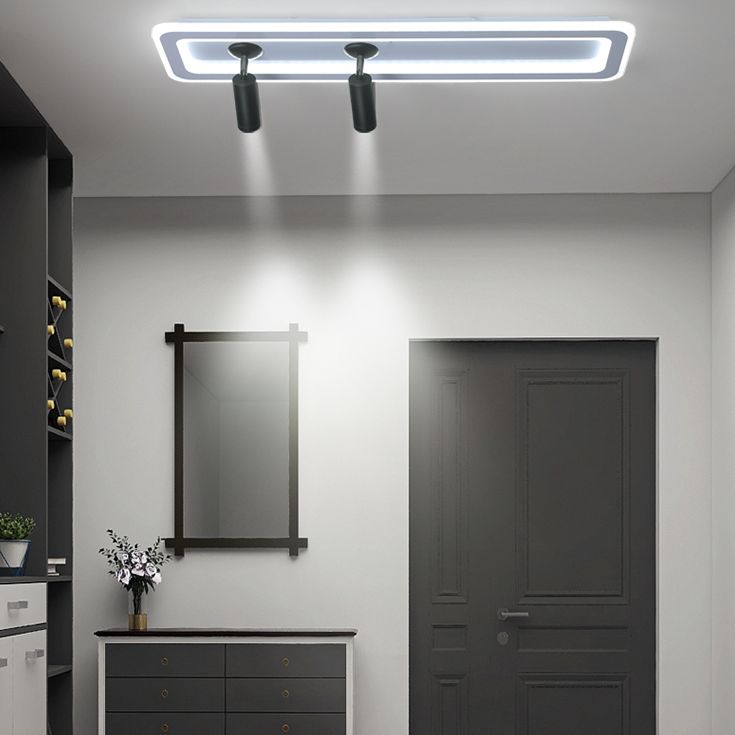 Modern Metal Linear LED Flush Ceiling Light Living Room Track Lights for Living Room