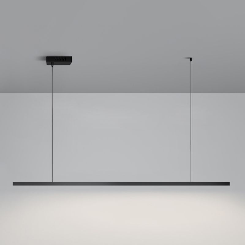 Lumo moderno a sospensione per lampadario lineare dell'isola della cucina Luce sospesa in nero