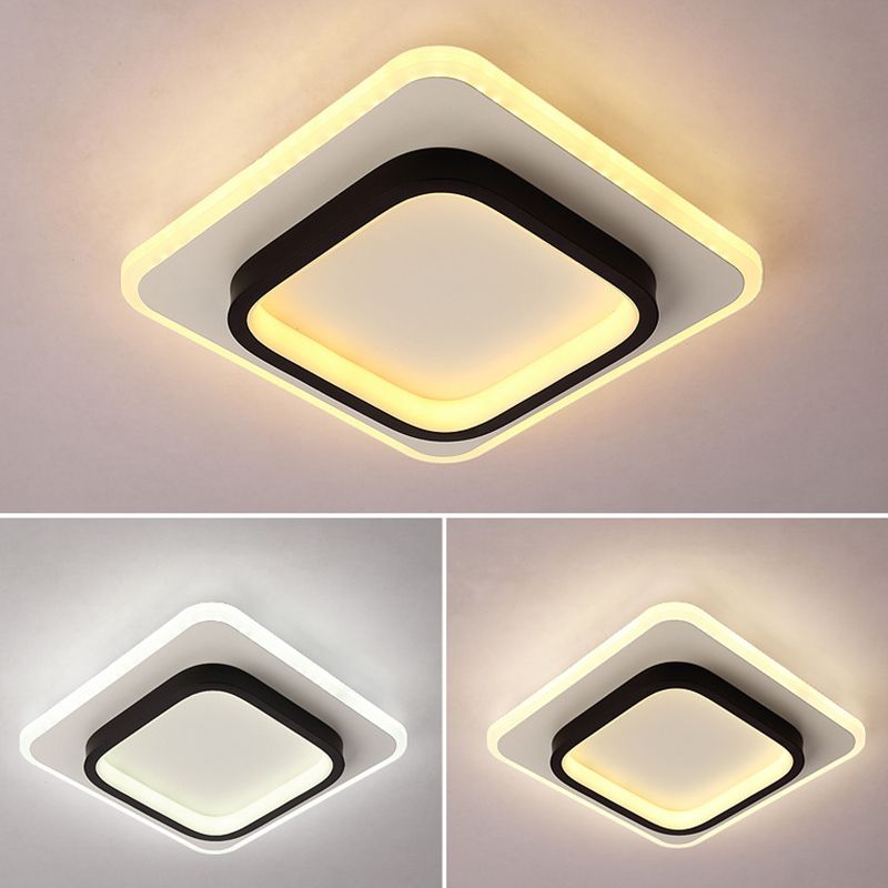 Lámpara de techo de montaje empotrado de estilo nórdico, iluminación LED de montaje empotrado con forma geométrica para dormitorio