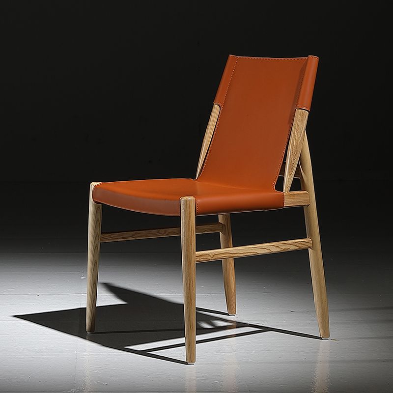 Contemporary Kitchen Dining Side Chair Armless Faux Leather Dining Room Chair