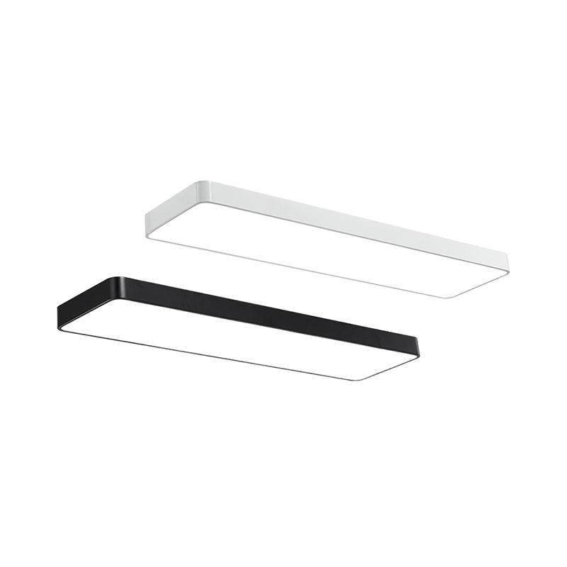 Luminaire encastré au plafond LED rectangulaire, éclairage nordique en acrylique pour bureau