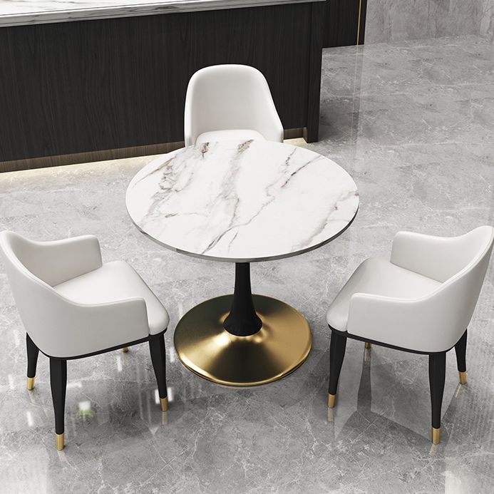 Tavolo da pranzo contemporaneo da 31,5 pollici tavolo rotondo per cucina e sala da pranzo