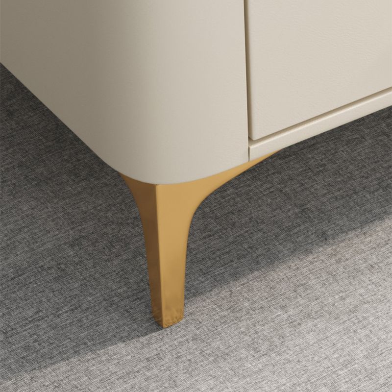 4 Legs Slate Coffee Table Rectangle Single Coffee Table with 2 Drawers