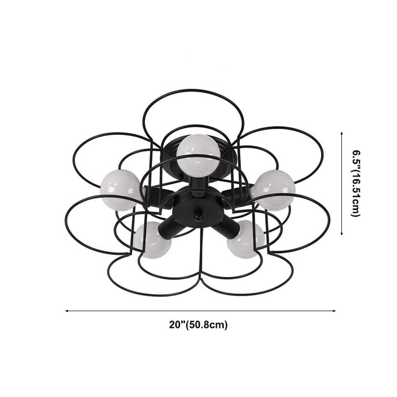 5 Blub Plafonnier Style Macron Cadre En Métal Semi Encastré Pour Chambre Fille Garçon