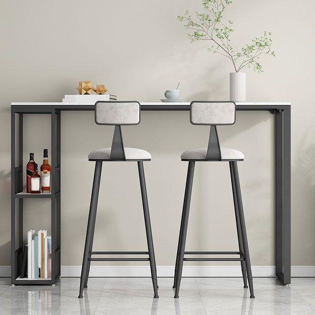 Modern Double Pedestal Bar Table Set 1/3 Pcs Iron Frame Bar Table and Stools