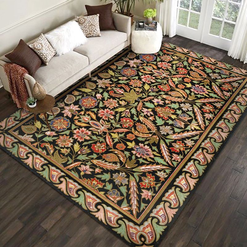 Tappeto di stampa damask marocchina multicolore in polipropilene tappeto resistente alle macchie resistenti a tappeto anti-slip per arredamento per la casa