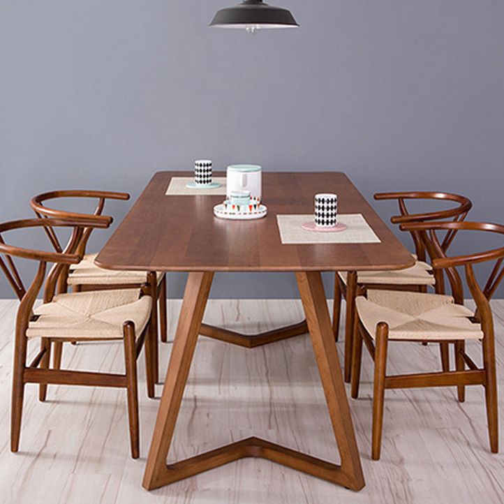 Rectangle Double Pedestal Table Modern Pine Solid Wood Dining Site Table