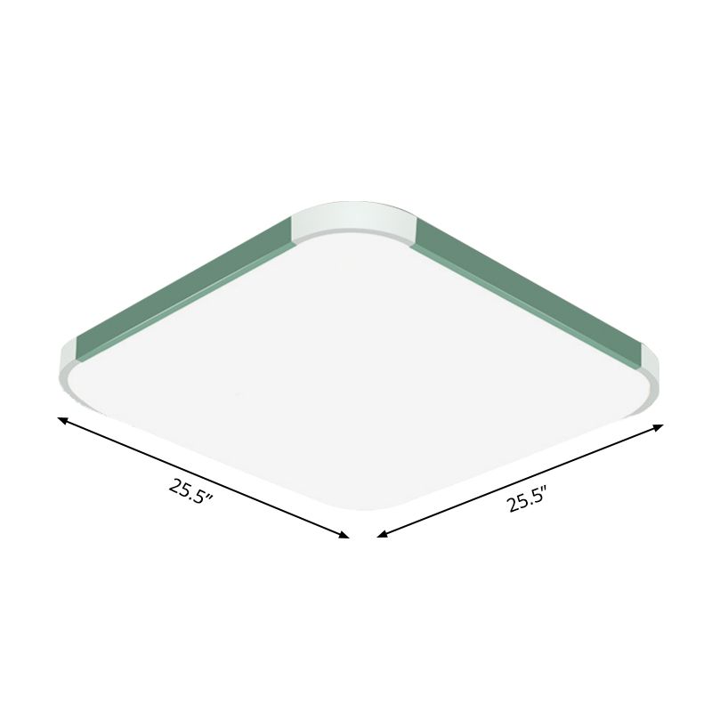 Geometric Flush Mount Lamp Macaron Acrylic Pink/Yellow/Blue LED Flush Mount Lamp, 12"/15"/17" Wide in White/Warm