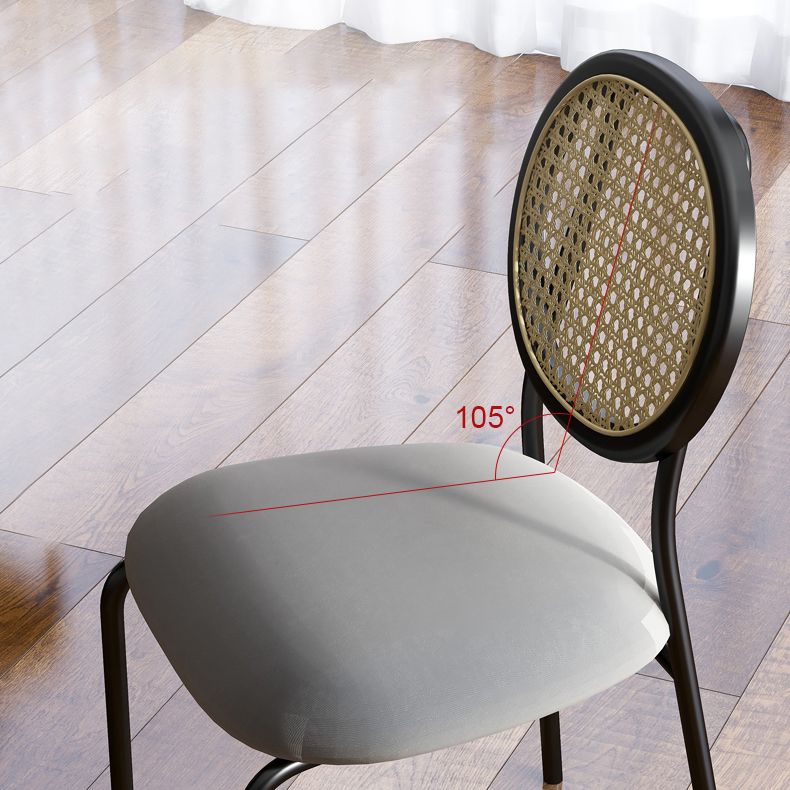 Upholstered Armless Dining Chairs Open Back Side Chair with Metal Legs