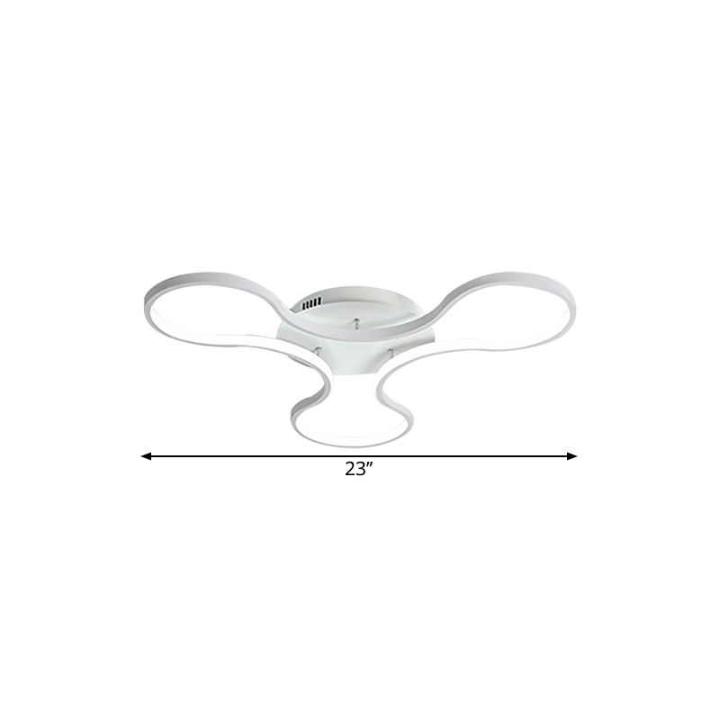 Fidget Spinner Shaped Ceiling Flush Simplicity Metal White LED Flush Mount Light for Boys Room, 23"/29" Width