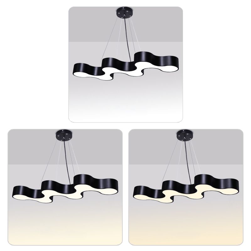 Wave Shaped LED Suspension Light Modern Acrylic Meeting Room Chandelier Lighting