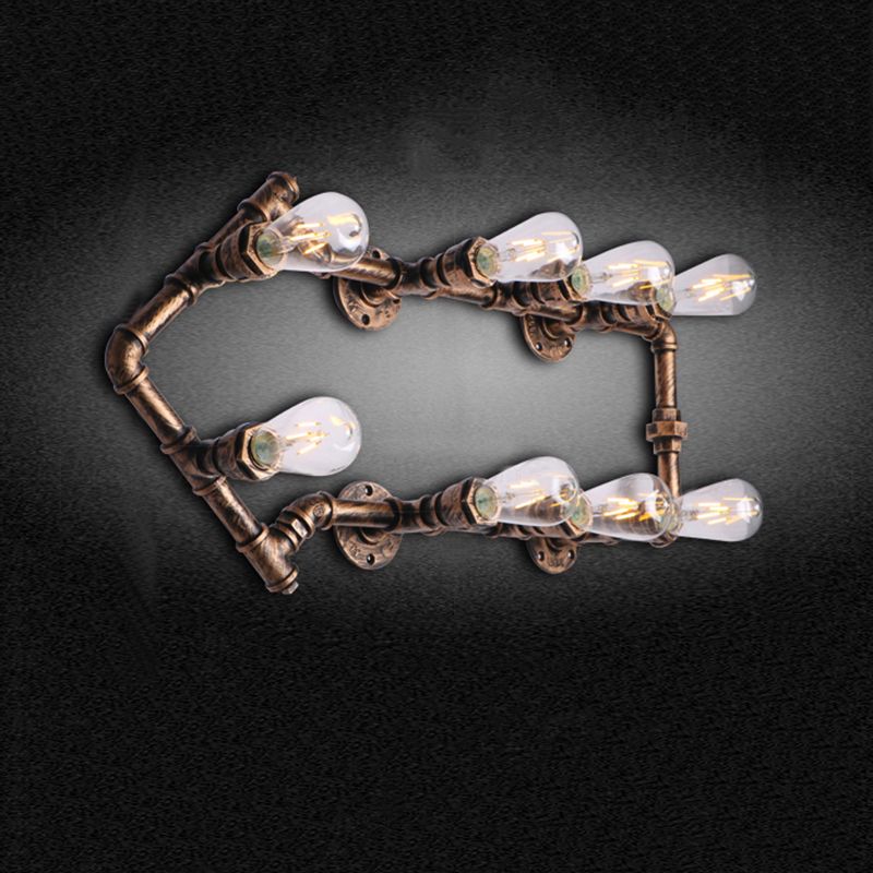 Industrial Loft Vintage Conduit Wall Light Sconces Wrought Iron Wall Mounted Light for Bar