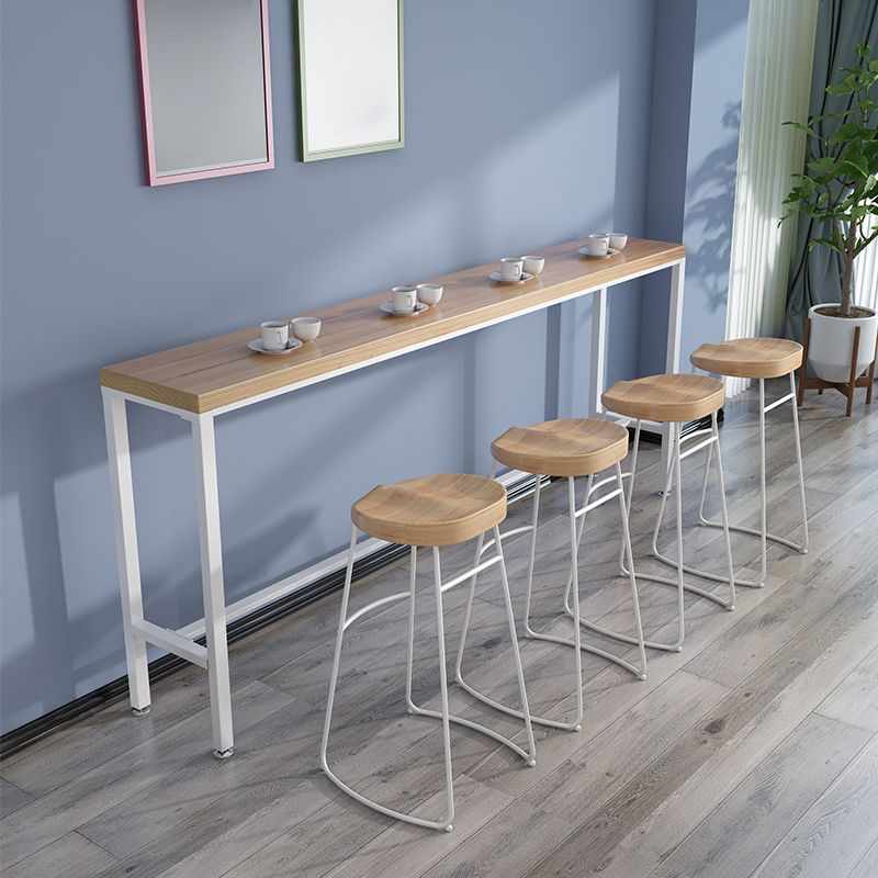 Indoor Contemporary Bar Dining Table Rectangle Solid Wood Bar Table