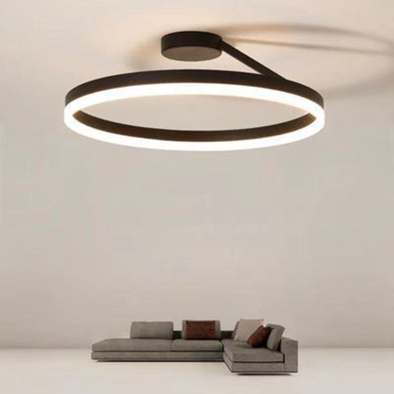 1-Lichtkreis Semi Flush Mount Acryl Modern Style Semi-bündig montiert Deckenled Lichter