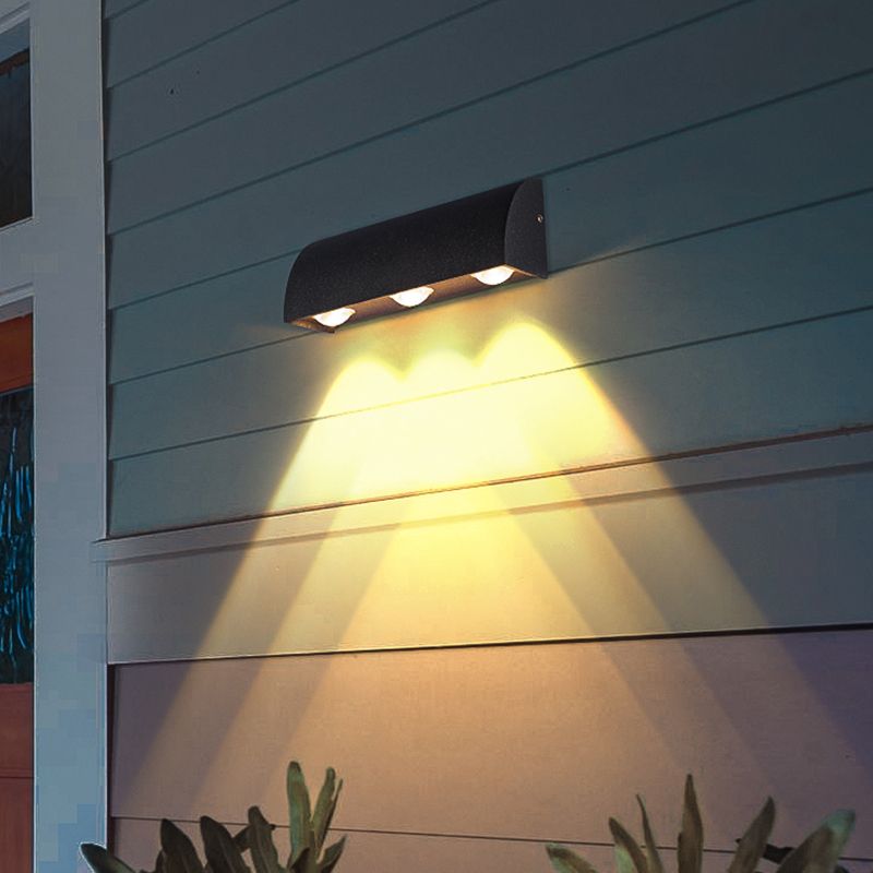 Contemporary Wall Sconce Black Curve Wall Light Fixture for Courtyard