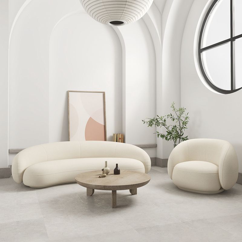 Ultra-Modern Tight Back Sofa 27.6"High Armless Curved Sofa for Apartment