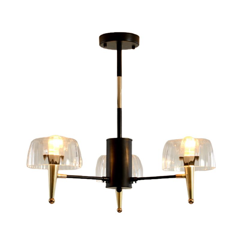 Sputnik Clear Glass Suspension Pendellicht Leicht Einfacher Stil 3/5/6 Lichter Wohnzimmer Kronleuchter Licht in Gold