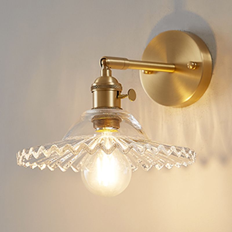 1 Light Geometric Wall Mounted Light Fixture Industrial Style Glass Wall Sconce Lights