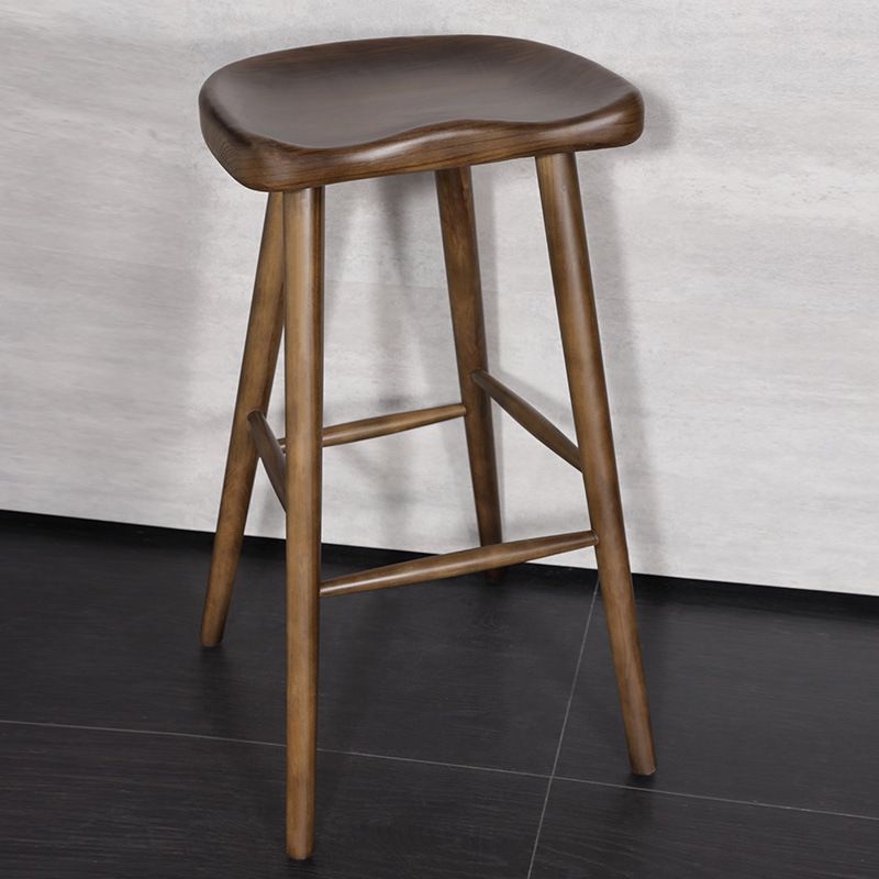Contemporary Style Solid Wood Home Stool Matte Finish with Footrest