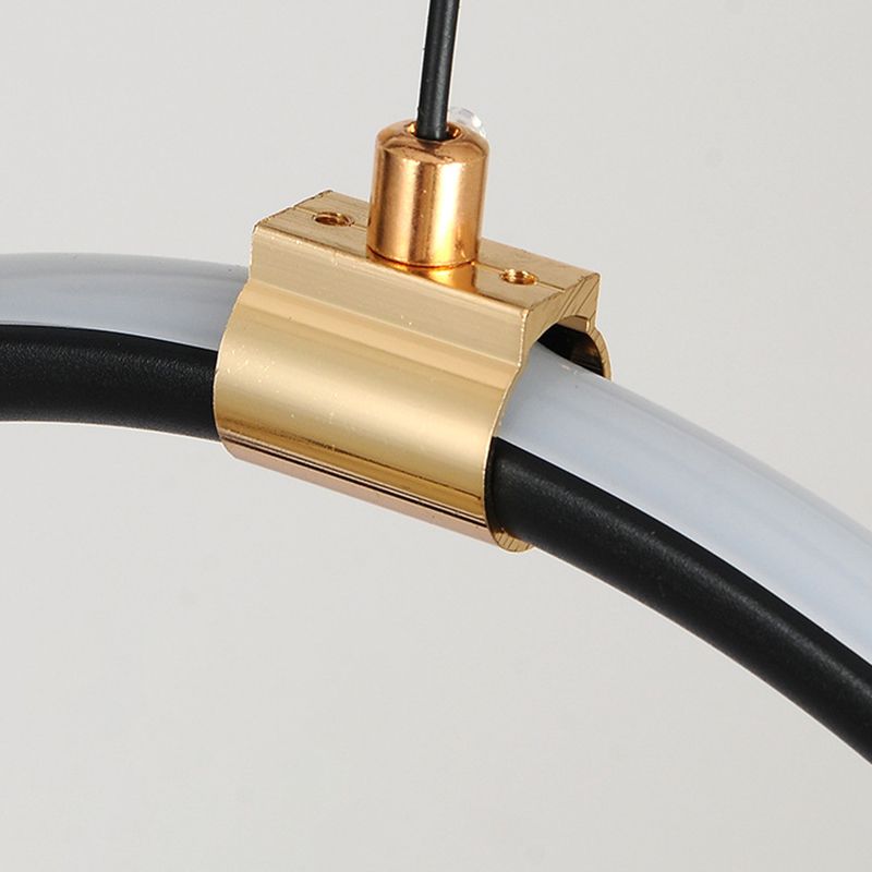 Contemporary 3-Light Golden Kitchen Island Lighting LED Linear Ceiling Light