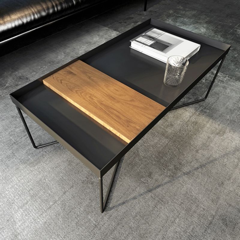 Mid-Century Modern Cocktail Table Cross Legs Metal Single Coffee Table