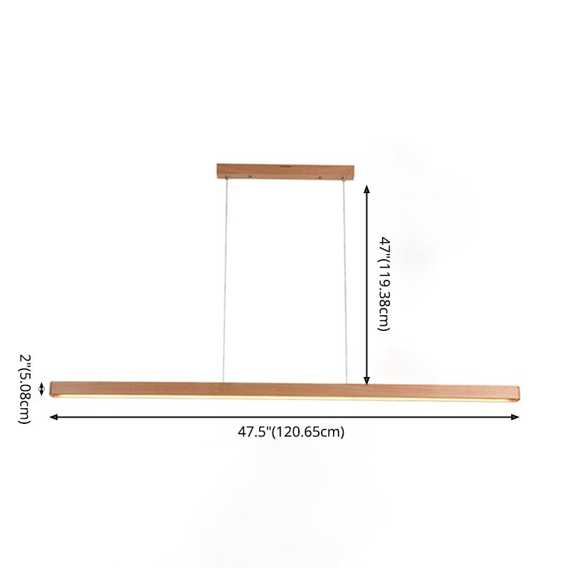 Linear Island Lighting Wood Contemporary Simplicity Pendant Lighting Fixtures for Restaurant