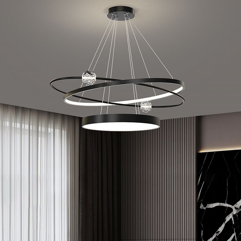 Nordic Circle Chandelier Metal Layered LED Chandelier Pendant for Living Room
