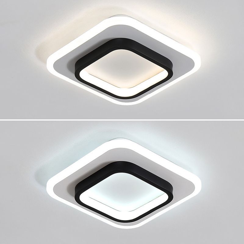 Geometrische gangpad inbouwlamp Acryl LED moderne inbouwplafondlamp in zwart-wit