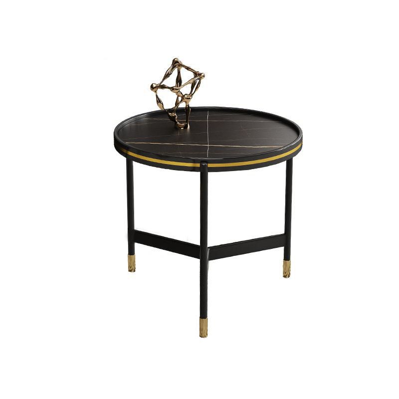 Round Slate 3 Legs Coffee Cocktail Table 2-Piece Coffee Table Set