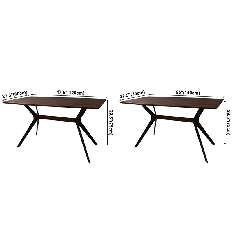 Mesa de mesa de comedor de madera maciza de estilo industrial con marco negro para uso en el hogar