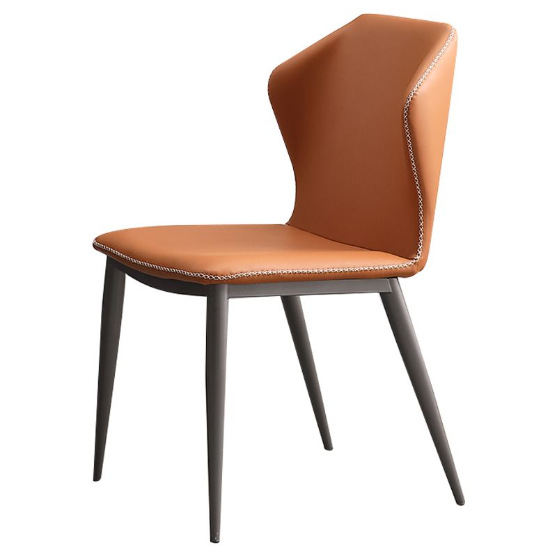 Silla de metal de cocina de estilo moderno Silla lateral sin brazos para comedor con respaldo orejero (juego de 2)