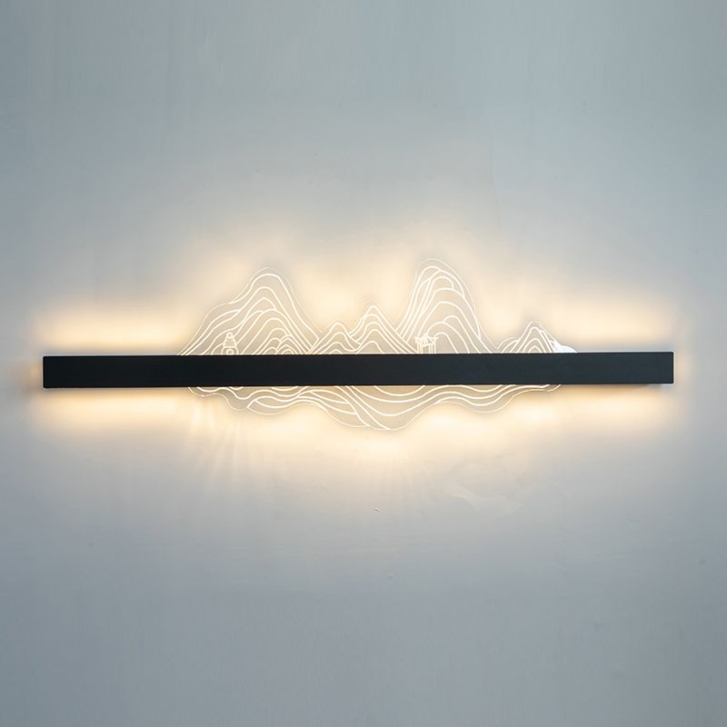 Unique Shade Metal Wall Sconce Modern Style Single Light Wall Lighting Fixtures in Black